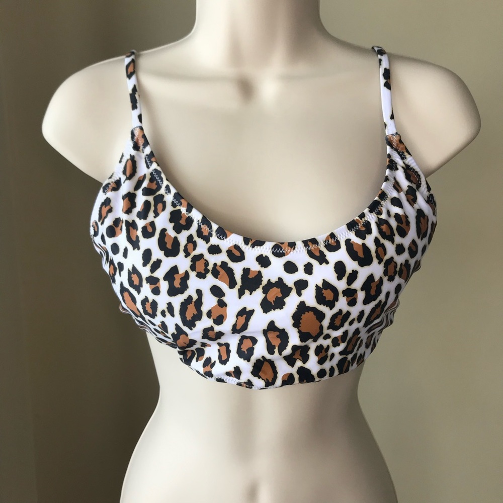 Realeaf Leopard Print Bikini Top Size M